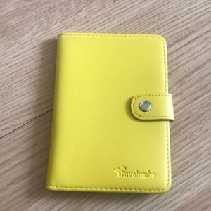 New Travelambo yellow passport holder.